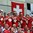 PRAGUE, CZECH REPUBLIC - MAY 12: Swiss fans cheering on their team against the Czech Republic during preliminary round action at the 2015 IIHF Ice Hockey World Championship. (Photo by Andre Ringuette/HHOF-IIHF Images)

